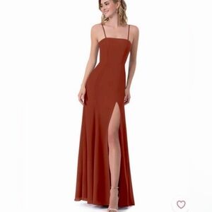 Azazie Rust Maxi Dress